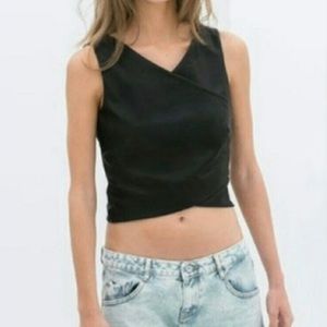 NWOT Zara faux leather crop top